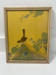 Vibrant Bird Painting, Framed & Signed