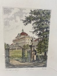Castle Ludwigsburg Signed Etching - Matted, Ready To Be Framed!