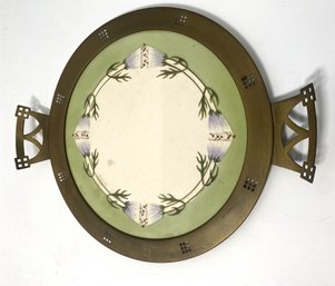 Antique Villeroy & Boch Decorative Plate With Metal Charger And Holder