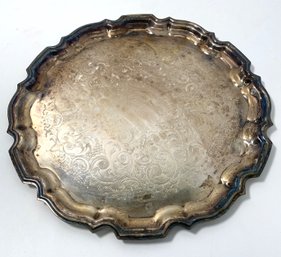 English Silver Plated Serving Platter With Lots Of Detail!