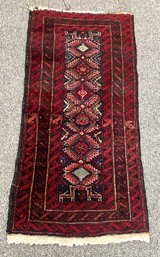 Antique Small Persian Baluch Traditional Red Rug Great  Quality, High Thread Count