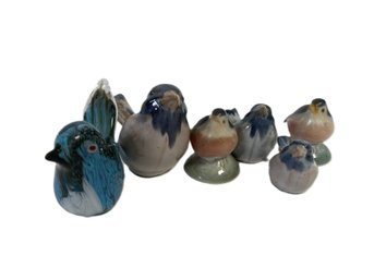 Collection Of Glass And Ceramic Bird Figurines