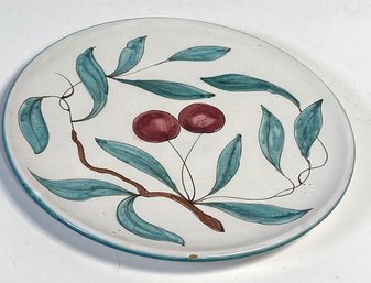 Ceramic Plate With Cherry Design