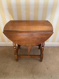 Small Drop Leaf Side Table With Stenciled Accents