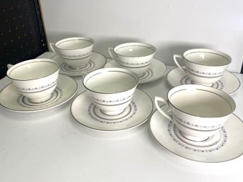 Set Of 6 Royal Doulton Teacups & Saucers, Tiara Pattern