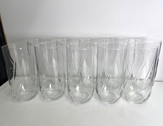 Set Of 8 Quality Clear Glass Water Glasses