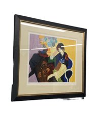 Itzchak Tarkay Artist's Proof Hand Signed Serigraph ' Untitled' With Stamp Of Authenticity, Custom Framed