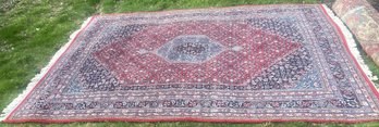 Beautiful Room Size Rug With Red And Blues, 6ft 9'x10 Ft