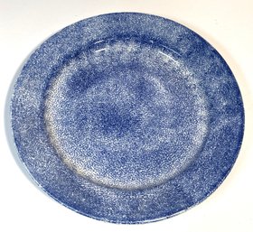 Vintage Blue Spongeware Plate