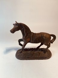 1 Of 2 Antique Metal Horse Statue - Gorgeous Details!