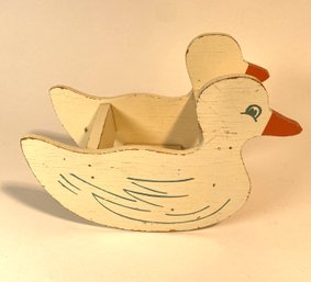 Vintage Wooden Duck Themed Rocking Chair For Dolls