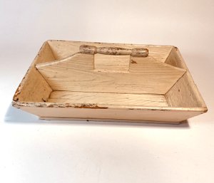 Vintage Wooden Painted Divided Cutlery Tray Or Organizer