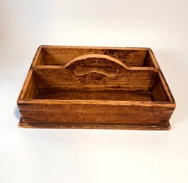 Primitive Rustic Wooden Cutlery Box