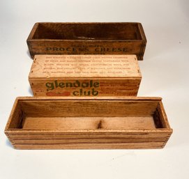 Set Of 3 Vintage & Antique Storage And Advertising Boxes