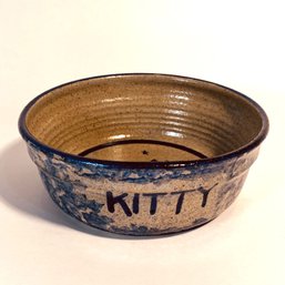 Super Sweet Ceramic Pottery Kitty Bowl, Marked Sugarcamp