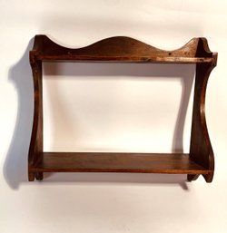 Two Tiered Wooden Wall Shelf