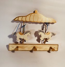 Sweet Carousel Themed Wall Hanging Decoration With Storage Hooks