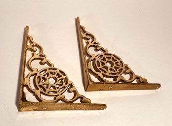 Pair Of Brass Shelf Brackets