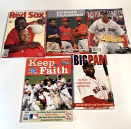 Lot Of RedSox Magazines And Big Papi David Ortiz Book