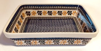 Unikat Polish Pottery Cassarole Baking Deep Pan