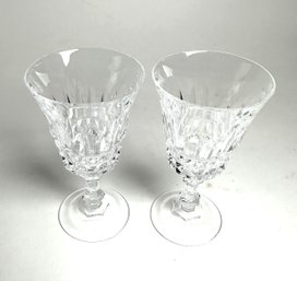 Pair Of Stunning Crystal Goblets With Starburst Designs