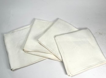 Set Of 4 Elegant Linen Square Napkins