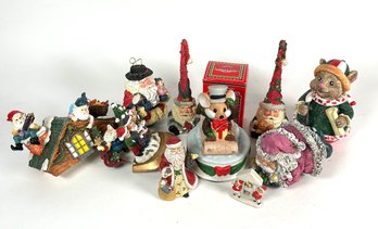 Vintage Christmas Mouse Themed Decoration Figurines