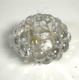 Vintage Crystal Votive Or Candlestick Holder Bubble Glass Design