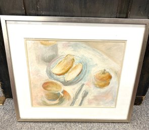 Framed And Matted Tea Or Breakfast Setting Still Life Signed And Dated