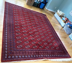 Stunning Red Large High Quality Hand Knotted Bokhara Rug 8'1'x 11'8'