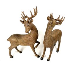Stunning Pair Of Wooden Reindeer