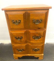 3 Drawer Faux Apothecary Oak Cabinet Nightstand