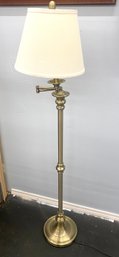 Classic Brass Swivel Arm Floor Lamp With Shade