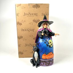 RARE! Jim Shore 'Friday Night Flight' Witch Halloween Figurine In Box #4027793