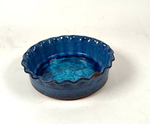 Blue Glazed Studio Pottery Small Dish