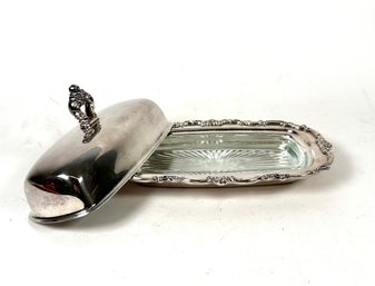 Lunt Silverplate Butter Dish With Glass Dish And Lid