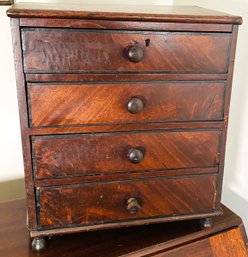 Antique 1820's 4 Drawer Miniature Mahogany  Chest