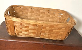 Large Woven Splint Wood Antique Basket