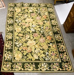 Beautiful Hand Woven Victorian Needlepoint Rug In Great Condition.