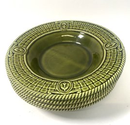 Set Of Very Neat Textured Green Soup Bowls