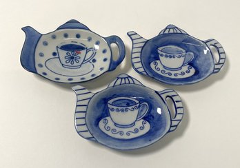 Set Of 3 Parlane Ceramic Teapot Tea Bag Holders