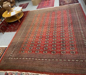 Stunning Antique Hand Woven Red Bokara Rug Exceptional Quality, High Knot Count