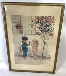 Cute Georges Redon Emotion Lithograph Framed