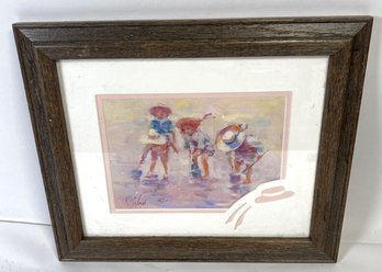 Cute Piece Of Artwork, Kids Playing On The Beach