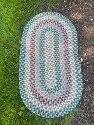 Small Multicolor Braided Oval Rug