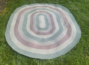 Large Room Size Oval Braided Olde New Englander 2 Braided Multicolor Oval Rug 93'x120'