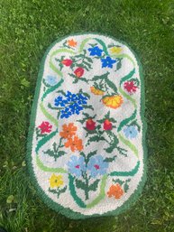 Small Multi Color Oval Hook Rug, 26'x47' 2 Of 2