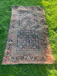 Antique High Quality Handmade Rug With Blue Field And Beautiful Design With Animals 44'x73'