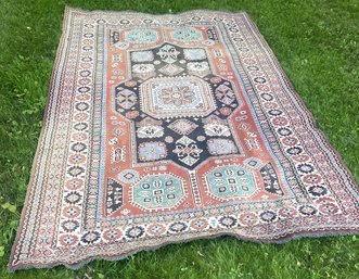 Stunning Hand Made Pakistan Geometrical Large Rug With Amazing Design, High Quality Weave. 7'3'x10'3'