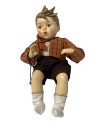 Large M.I. West German Porcelain Doll Sitting Boy